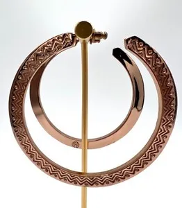 Authentic House of Harlow 1960 Pink Gold Plated Hoop Earrings