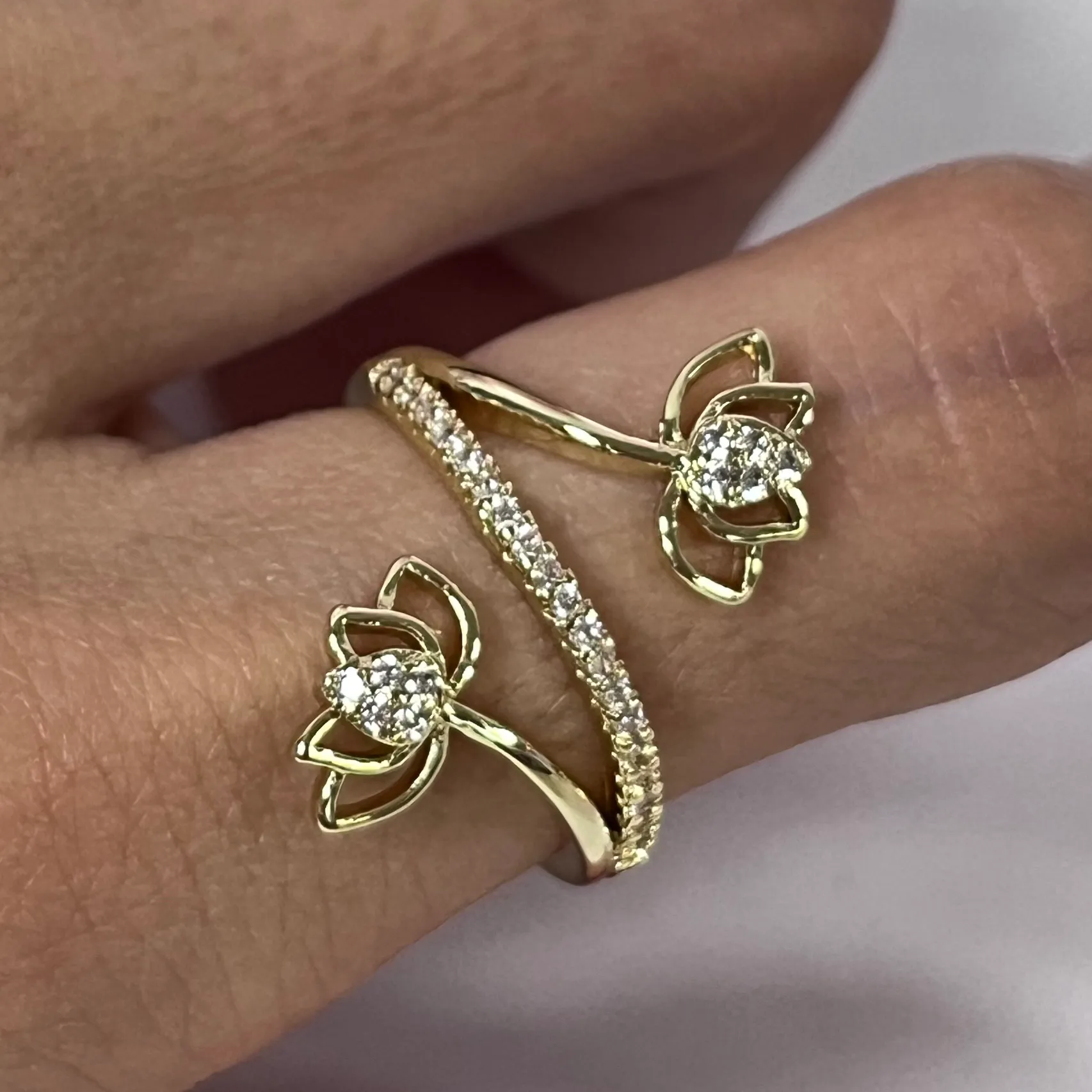 Authentic 14k Gold Romantic Rose Quartz Ring For Women - Fashionable Double Rose Jewelry For Wedding Anniversary Gift