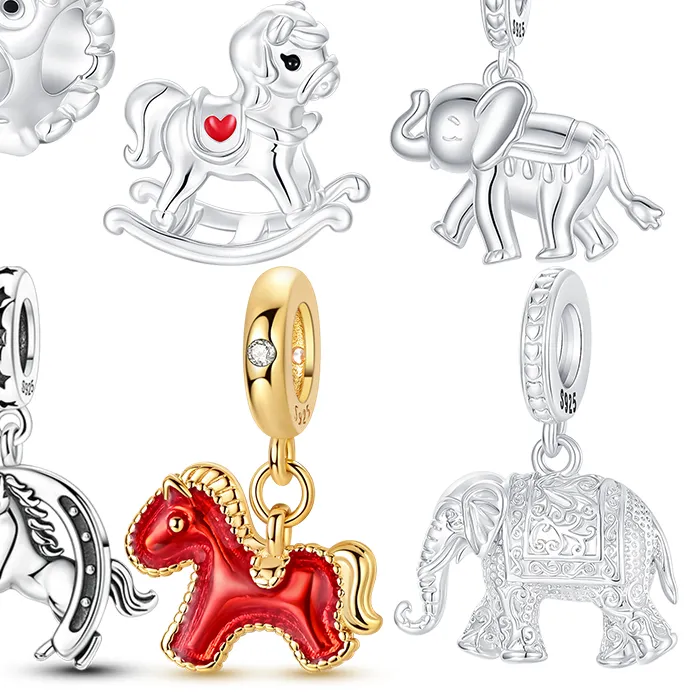 Authentic Talisman of the Journey and Sovereign Strength - Silver Horse and Elephant Amulet