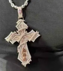 Authentic The Celestial Cross: Radiant Moissanite & Gilded Protection