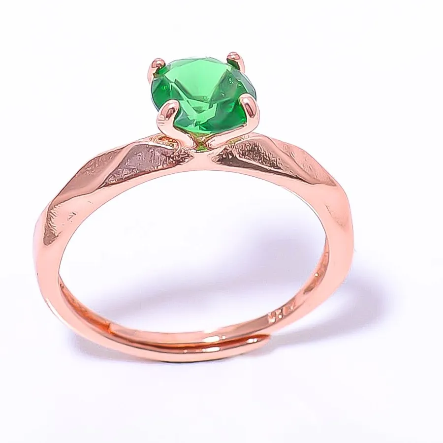 Authentic The Verdant Pulse: Rose Gold and Lab-Created Emerald Quartz Ring