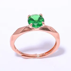 Authentic Unlock the Heart Chakra's Radiant Power: Emerald Quartz Rose Gold Plated Ring