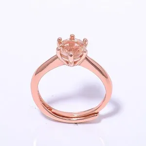 Authentic Morganite Quartz Rose Gold Plated Ring Adst RC7381-12