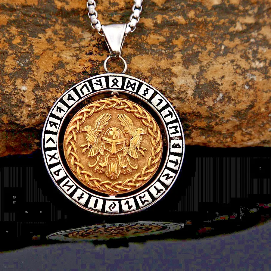 Authentic Golden Viking Rune Amulet – Sacred Shield for the Modern Warrior