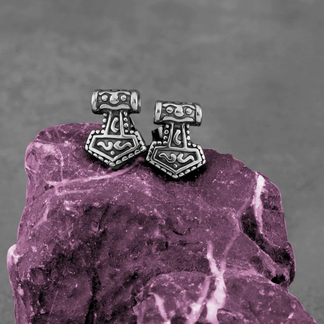 Authentic The Norse Anchor Of Fate And Odin's Watchful Eye Gold- Plated Talisman Earrings