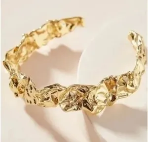 Authentic Amber Sceats “Emery” 24K Gold Plated Brass Cuff Bracelet NEW