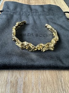 Authentic Amber Sceats Emery 24K Gold Plated Cuff Bracelet