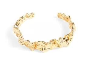 Authentic Amber Sceats Emery Cuff Bracelet 24k Gold Plated Rachel Zoe NEW in bag