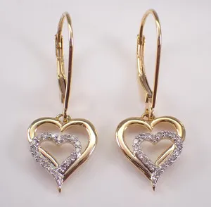 Authentic Whispers of the Heart: Aurum-Kissed Moissanite Dangle Earrings