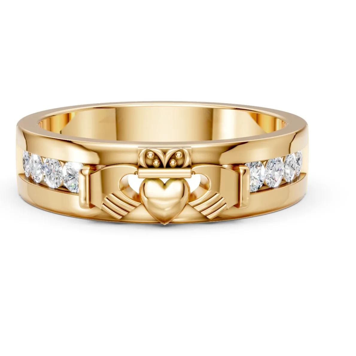 Authentic Celestial Moissanite Claddagh Heart – 925 Silver Ring of Eternal Promise