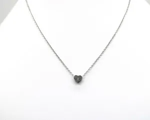 Authentic 18k white gold-plated heart shape pendant necklace 18 inches