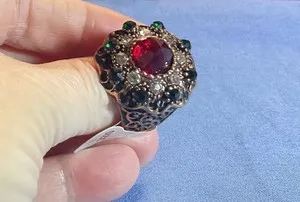 Authentic The Ottoman Sovereign Gold-Plated Statement Ring