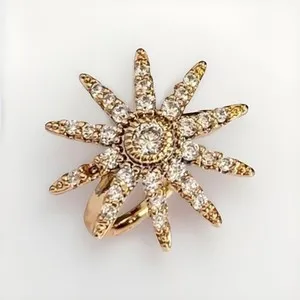 Authentic Sun Ear Cuff 18k Gold Plated Gold Color Magnificent Craftmanship