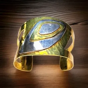 Authentic RLM STUDIO Magnificent Moving Shadows Cuff Bracelet of 925 Gold Plated RM2