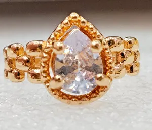 Authentic magnificent crown-style gold-plated ring jewellery