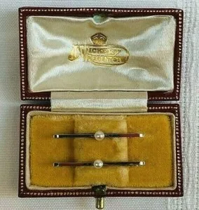 Authentic Luminous Victorian Heirlooms: A Pair of Gilded Pearl Talismans