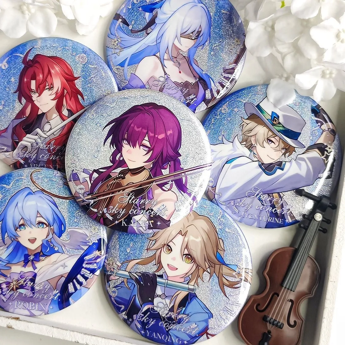 Authentic 1PC Anime Games Honkai: Star Rail Robin Aventurine Concert Badges Clothes Jewelry Collar Brooches Accessories Reflective Pins