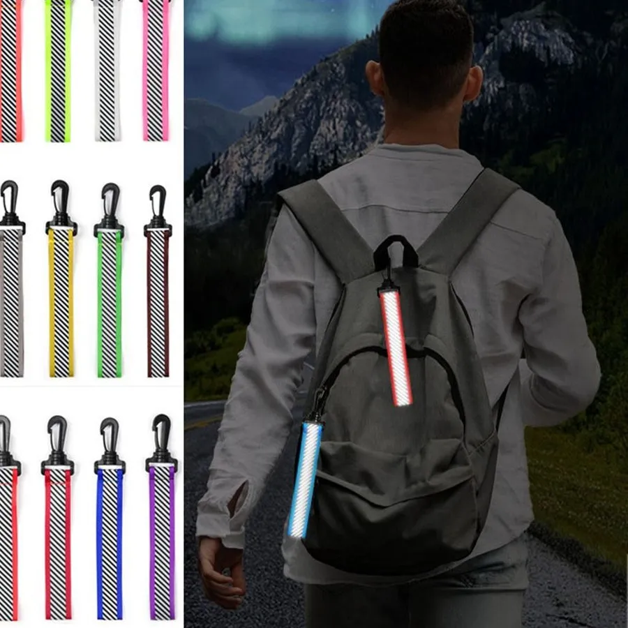 Authentic High Visibility Reflective Backpacks Keychains Webbing Material 17 Styles Outdoor Reflective Keychains Keychain Pendant