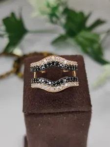 Authentic Guardian of Radiant Love: 2Ct Moissanite Enhancer Ring in 14K Rose Gold Plating
