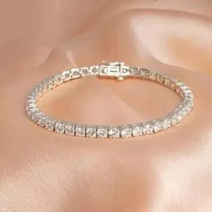 Authentic 6Ct Round Cut Lab-Created Diamond Women Tennis Bracelet 8"14K White Gold Plated