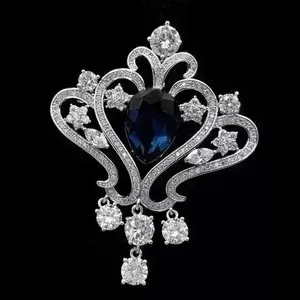 Authentic Celestial Tear of Wisdom Sapphire Brooch - Intuition and Clarity Amulet