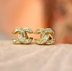Authentic 3Ct Round Cut Lab Created Diamond Fancy Stud Earrings In 14K Yellow Gold Plated