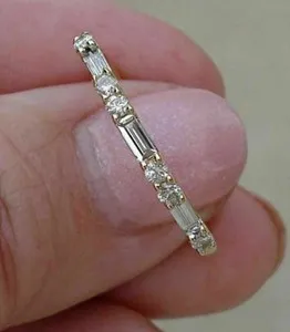 Authentic Vibrant Solara Bond: 0.65Ct Round Cut Diamond Wedding Band of Enduring Devotion