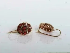Authentic 3Ct Oval Cut Lab Created Garnet Drop Dangle Earring 14K Rose Gold Plated