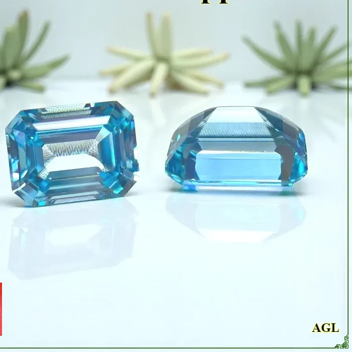 Authentic Lab Grown Sapphire Emeralds Cut Aquamarine Color Loose Gemstone  DIY  Jewelry Making  Selectable  AGL Certificate