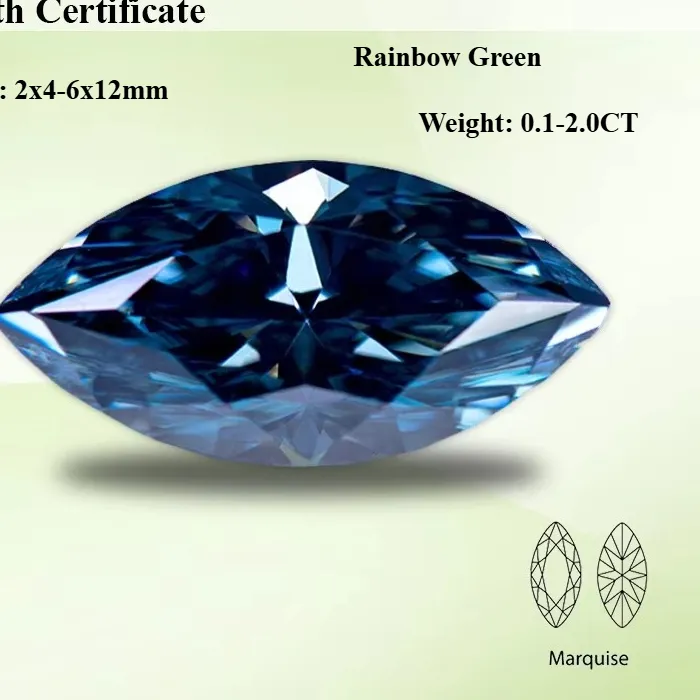 Authentic Prismatic Light Marquise Moissanite Talisman For Advanced Artisan Jewelry