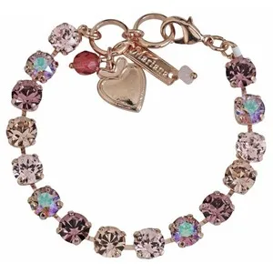 Authentic Mariana Rose Gold Plated Pink Iridescent Tennis Crystal Bracelet GORGEOUS!
