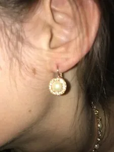 Authentic MARIANA  SWAROVSKI CRYSTALS EARINGS ROSE GOLD PLATED W/ CLEARPEARL STONES NWTO