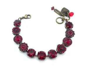 Authentic Bracelet By Mariana Woman Stunning Siam Swarovski Crystals English Gold Plated