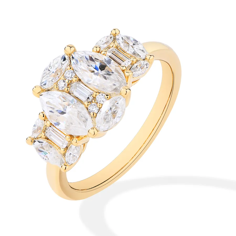 Authentic Celestial Starlight Moissanite Engagement Ring - D VVS1 White Gold Plated Sacred Union Talisman