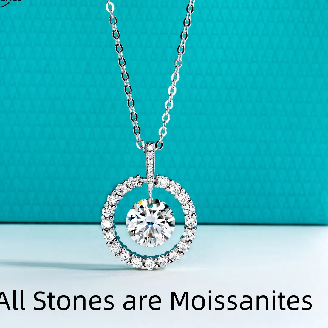 Authentic AnuJewel 3ct D Color Moissanite Diamond Halo Pendant Necklace 925 Sterling Silver Valentine's Day Gifts Jewelry