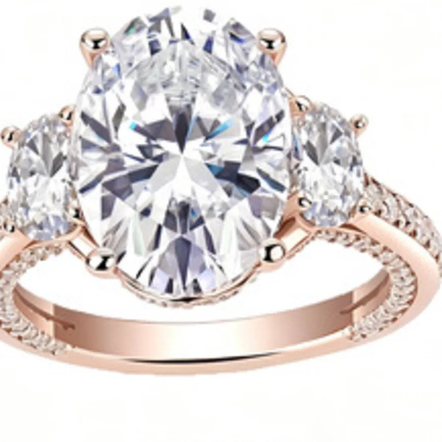 Authentic Heart's Embrace Tri- Stone Moissanite Talisman Of Devotion