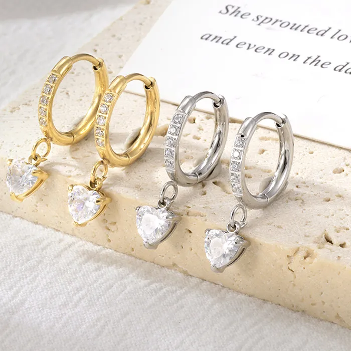 Authentic Tears of the Sacred Heart Moissanite Gold Hoops