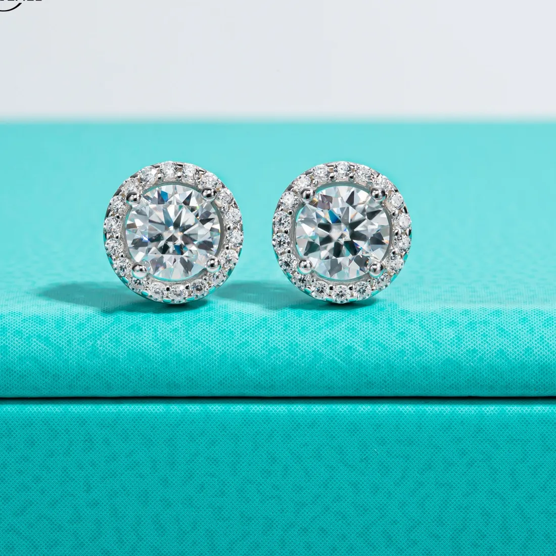 Authentic AnuJewel 1cttw D Color Round Cut Moissanite Diamond  925 Sterling Silver Stud Earrings For Woman Jewelry Wholesale