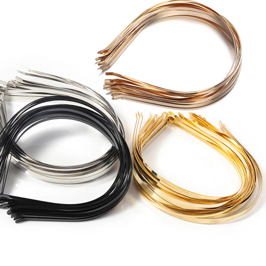 Authentic 5pcs Headband 3/4/5/6/7mm Gold Silver Black Color Blanks Head Hoop Base for Diy Jewelry Making Bride Headwear