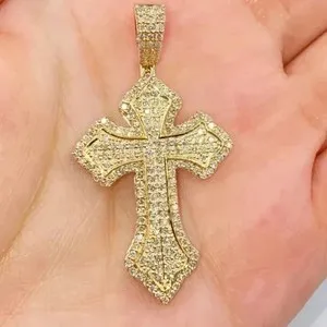 Authentic Celestial Radiance Cross: 14K Gold-Plated Sacred Light Amulet