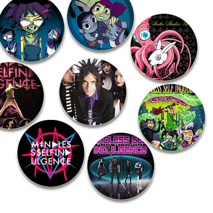 Authentic Famous American Electronic Punk Band Pins Mindless Self Indulgence Brooch Jimmy Urine Badge Backpack Shoes Jewelry Accessories