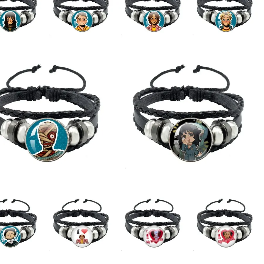 Authentic Horror Game Mouthwashing Anya Jimmy Cabochon Leather Bracelets Multilayer Braided Bracelets Bangles Handmade Jewelry Gifts