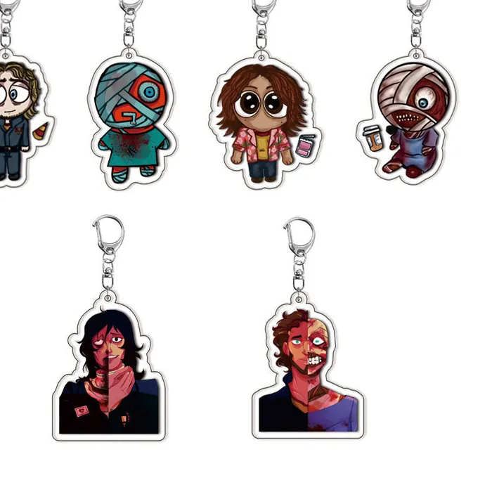 Authentic Horror Game Mouthwashing Keychain Chibis Jimmy Curly Anya Sallyface Bag Key Chain Keyring Jewelry Gamer Fans Accessorie