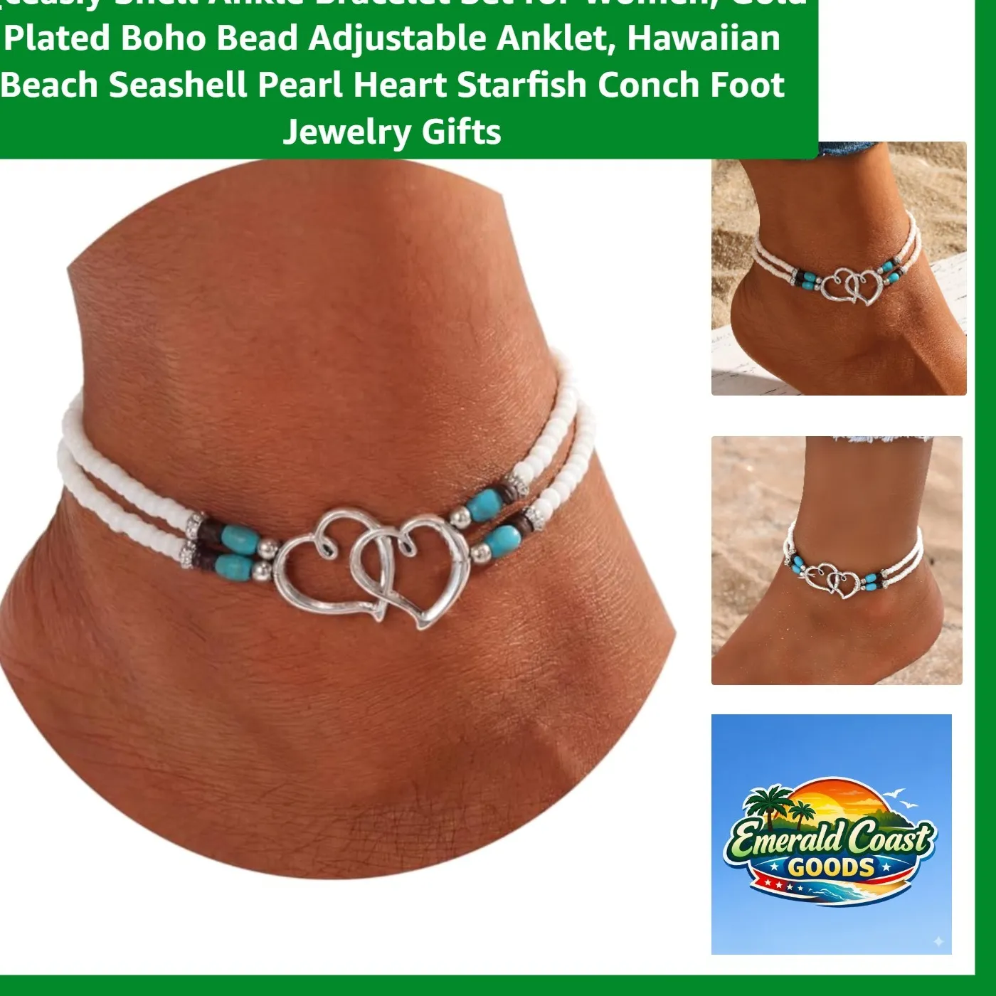 Authentic Golden Tide Talisman: The Celestial Shell Anklet Set