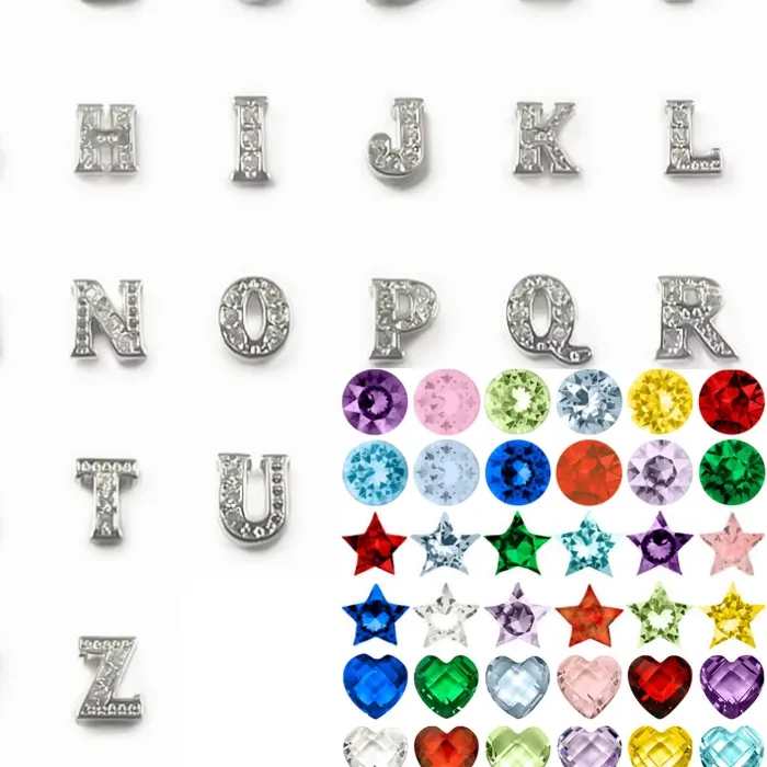 Authentic 20/26Pcs Crystal Cute Mini English Alphabet Floating Chrams Fit Glass Locket Jewelry Mix A-Z Initial Letter Pendentif Wholesale