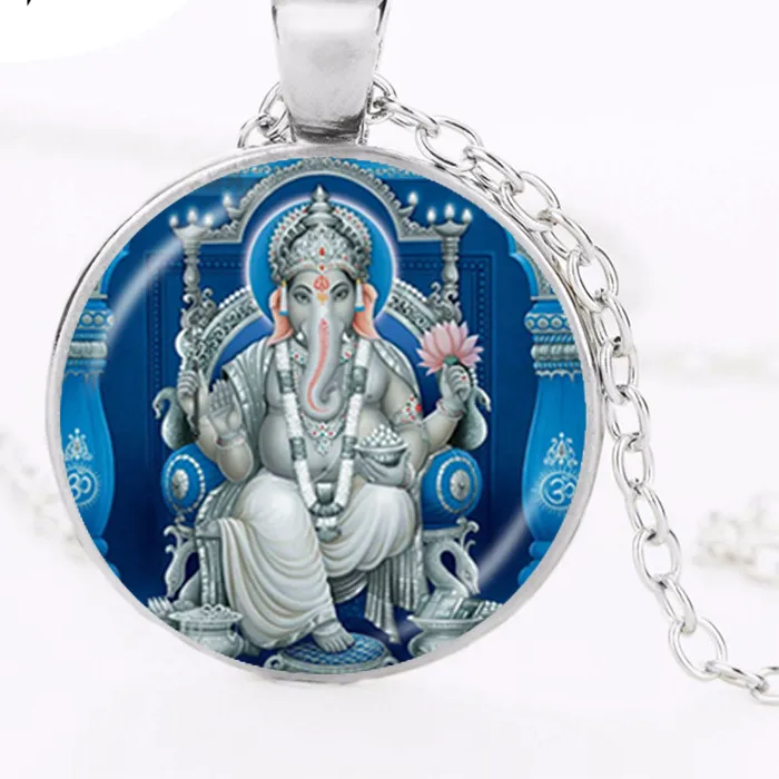 Authentic Lord Ganesh Ganesha Necklace God of Fortune Pendant Hindu Elephant Necklace Buddha Meditation Spiritual Jewelry Necklace HZ1