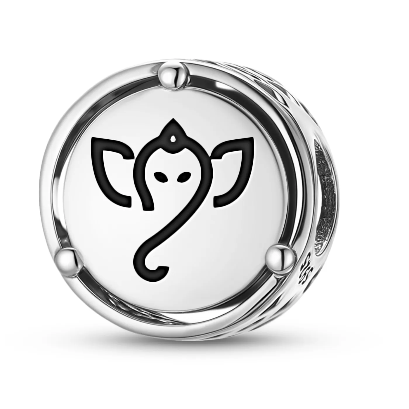 Authentic 925 Sterling Silver Hindu Ganesha Charm Fit Original Bracelet Diy Jewelry Accessories Family Bead