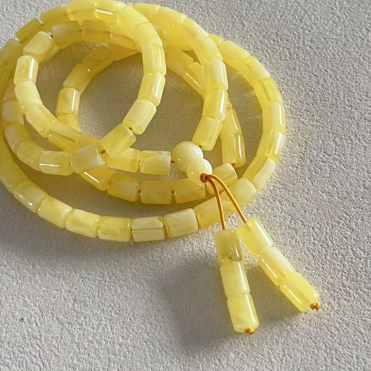 Authentic Golden Honey Resonance Burmese Amber Sacred Prayer Strand