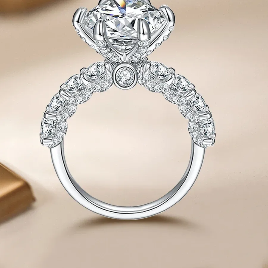 Authentic The Luminescent Vow: D Color Moissanite Sterling Silver Ring