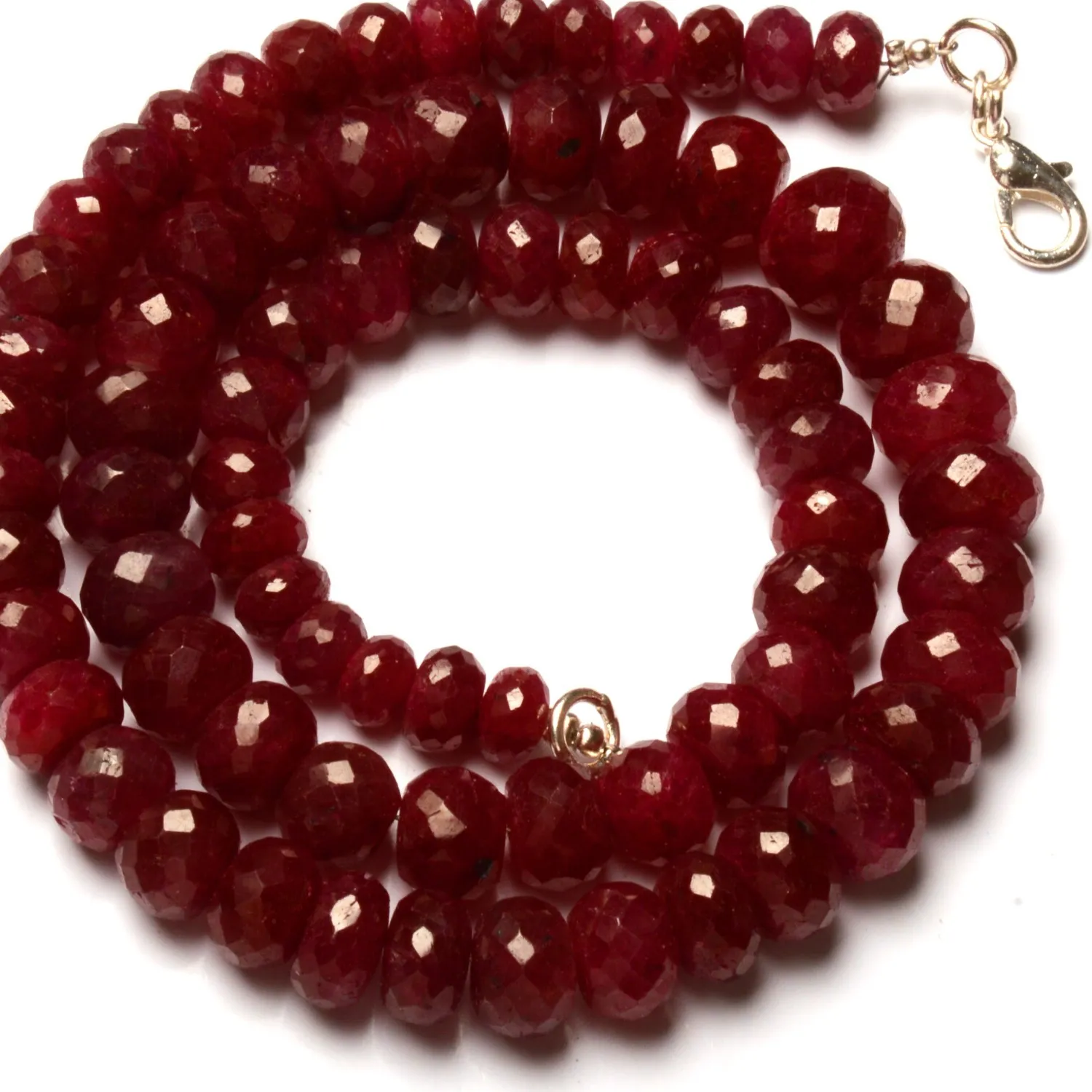 Authentic Ruby Empowerment Circle: Faceted Ruby Gemstones in Gold